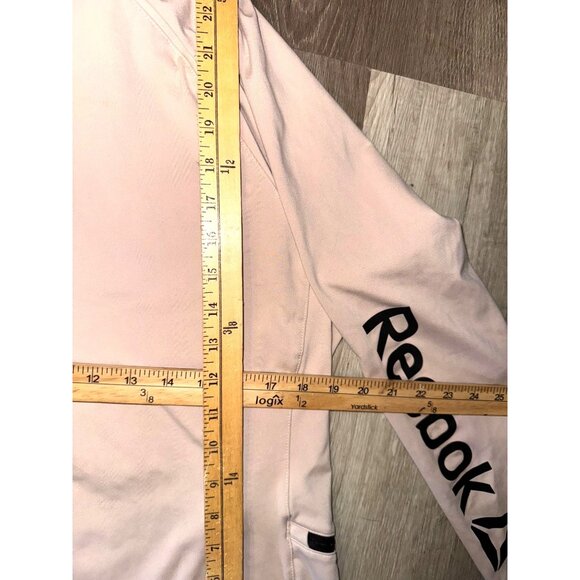 Reebok Womens Long Sleeve Pullover Top G Beige Reebok Logo Athletic Apparel - Picture 6 of 6